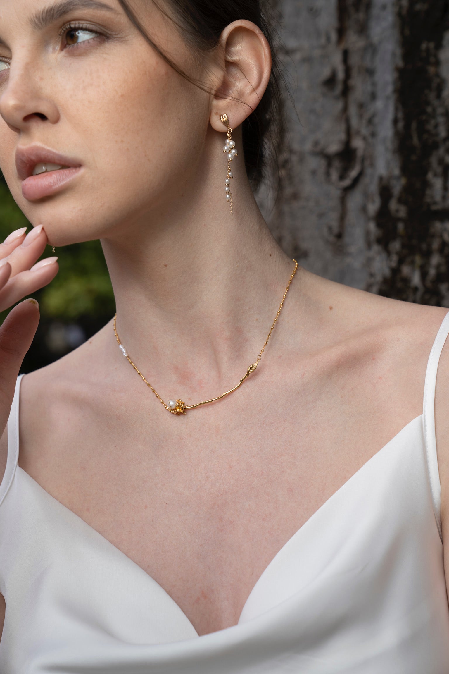 COSiii 18k Golden Pearl Tassel Earrings