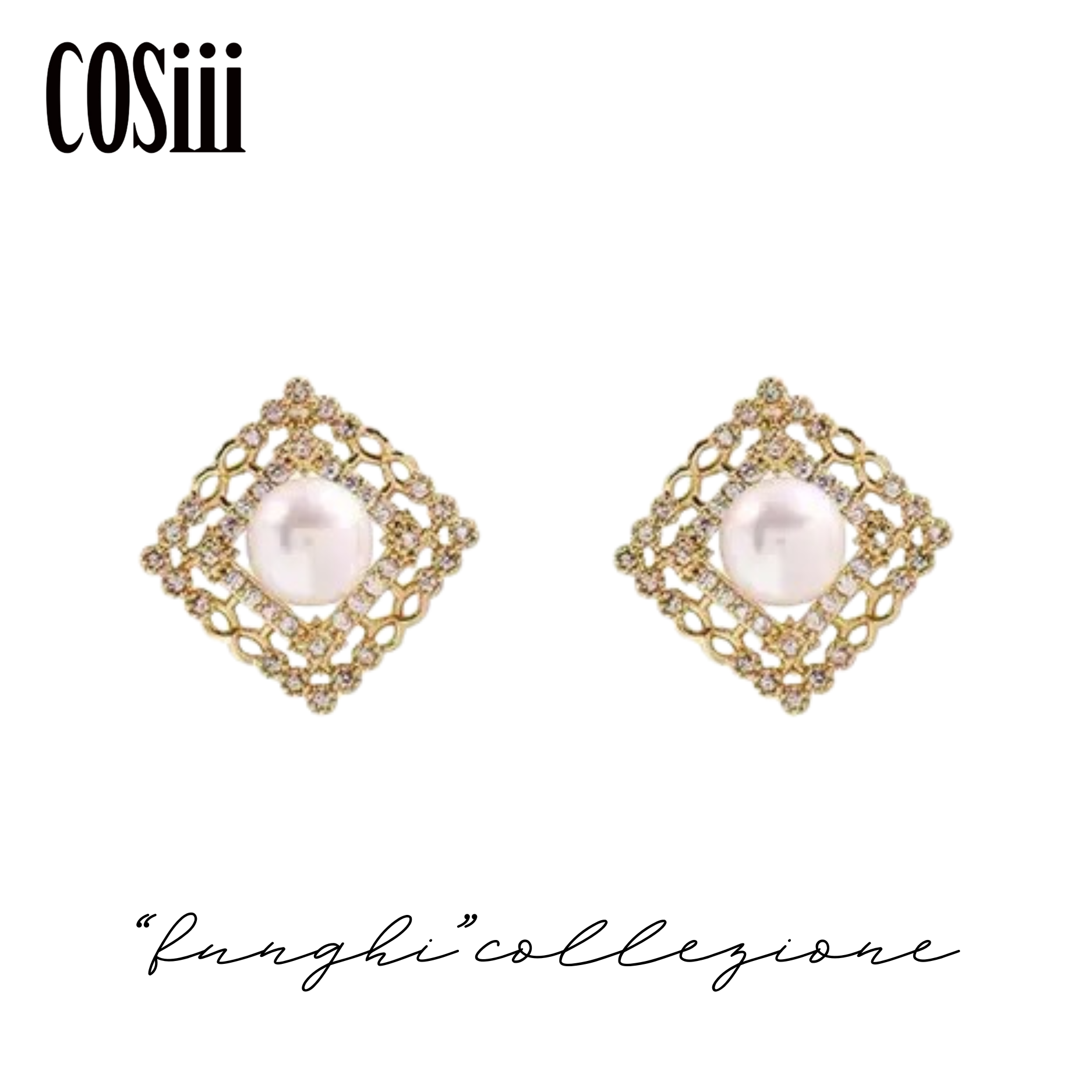 COSiii Orecchini con Perla Naturale e Micro Zirconi | Design Elegante