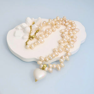 COSiii Irregular pearl necklace heart shape