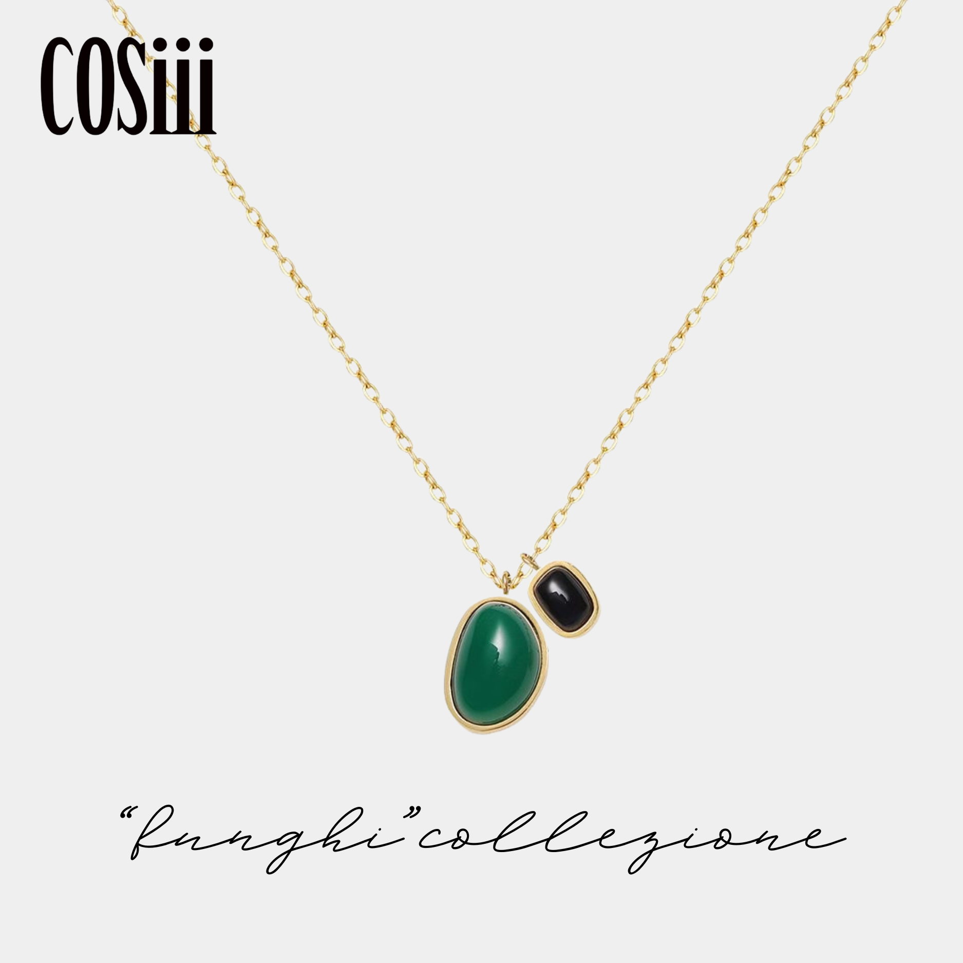 COSiii 18k gold plated irregular agate necklace