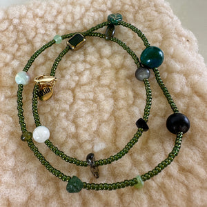 Green Mixed Beaded Necklace