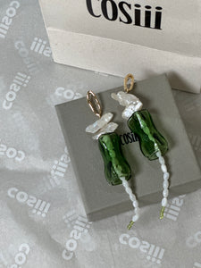 COSiii Glass and pearl earrings