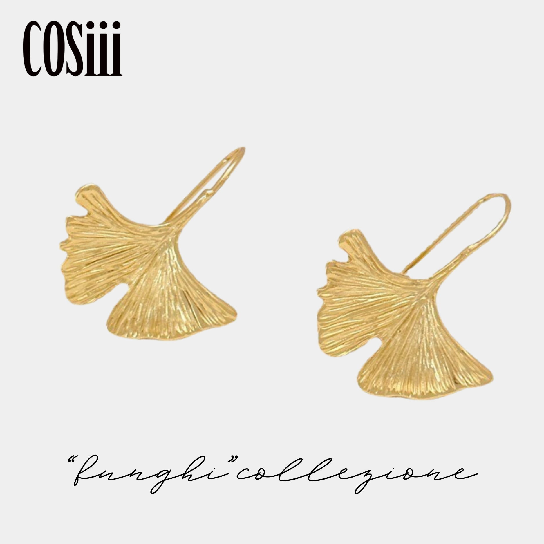 COSiii 18k gold-plated ginkgo leaf earrings