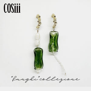 COSiii glass lamp bead earrings pearl earrings