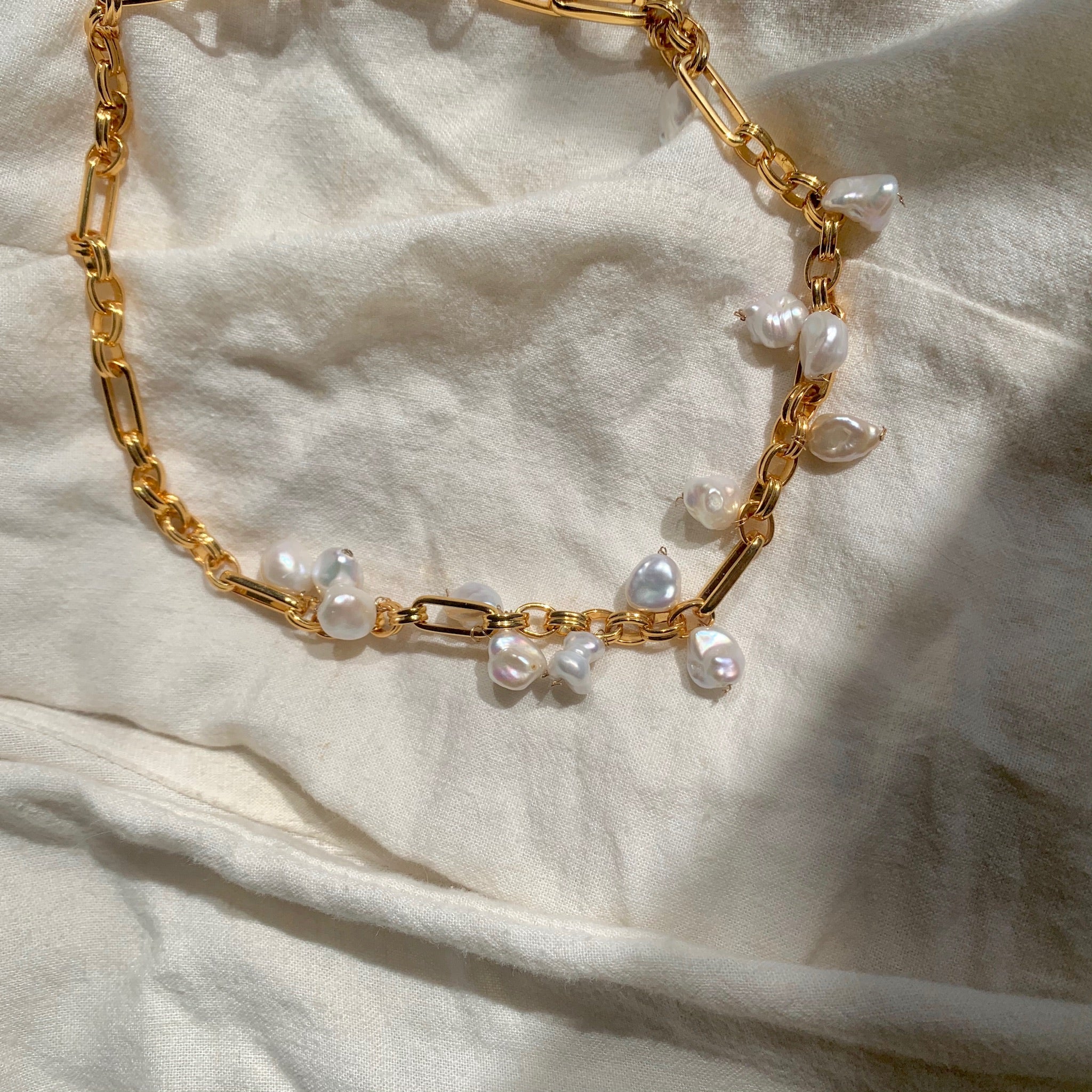 COSiii Gold chain pearl necklace