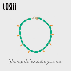 COSiii Cactus color Czech handmade glass necklace