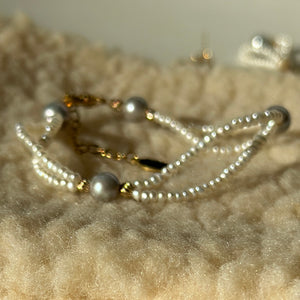 Elegant Pearl Harmony Bracelet - Timeless Layers of Sophistication and Charm