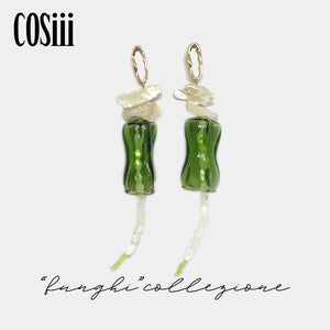 COSiii Glass and pearl earrings