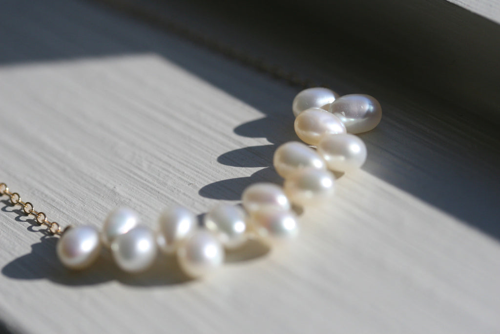 COSiii 14k gold plated natural pearl necklace