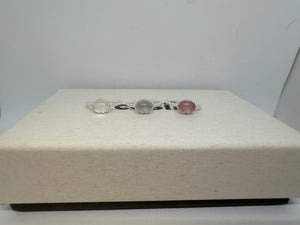 Natural crystal gemstone ring s925 sterling silver