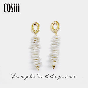 COSiii Irregular natural pearl earrings