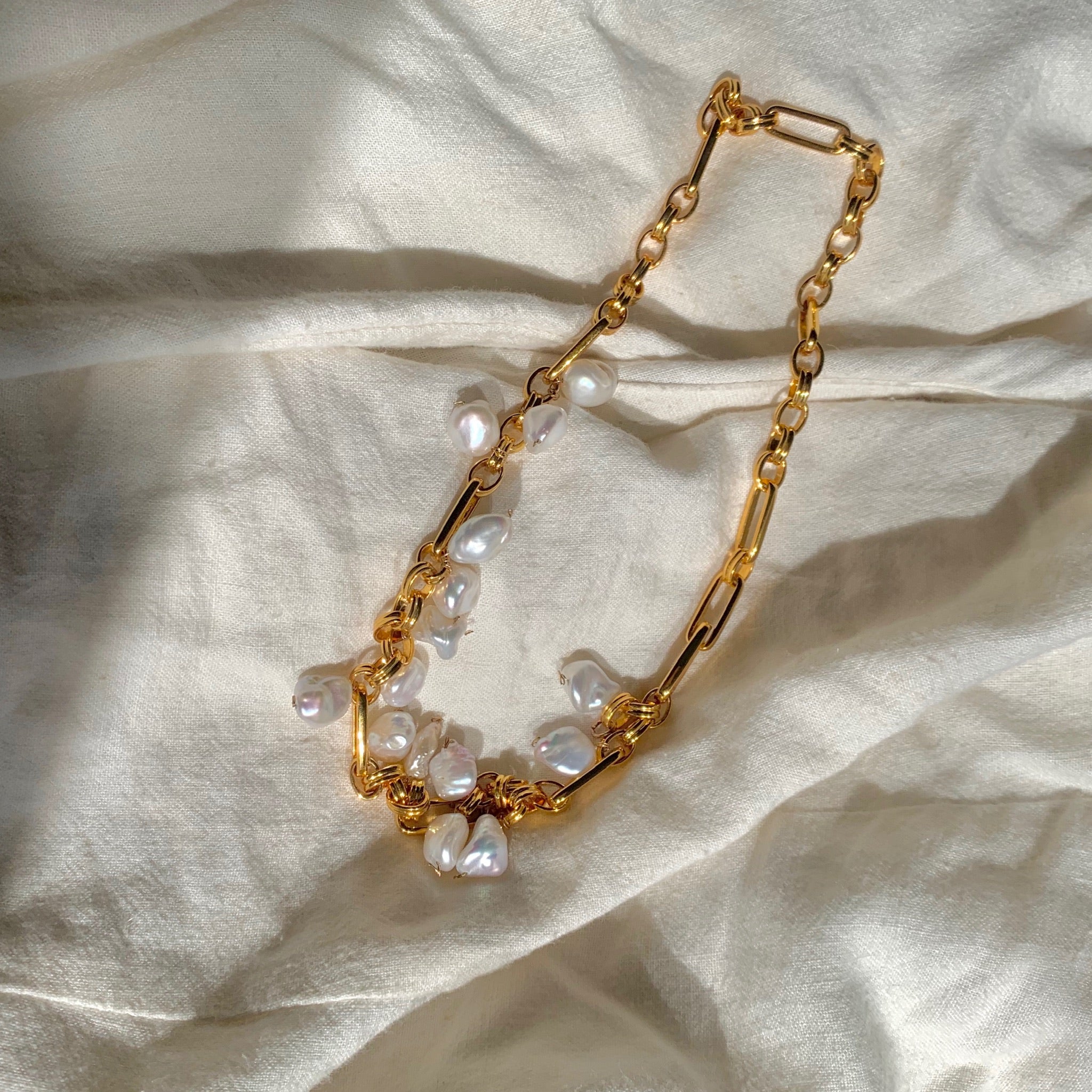 COSiii Gold chain pearl necklace