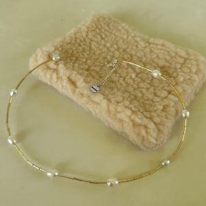 Natural pearl necklace glass beads decoration