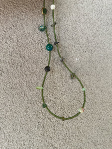 Green Mixed Beaded Necklace