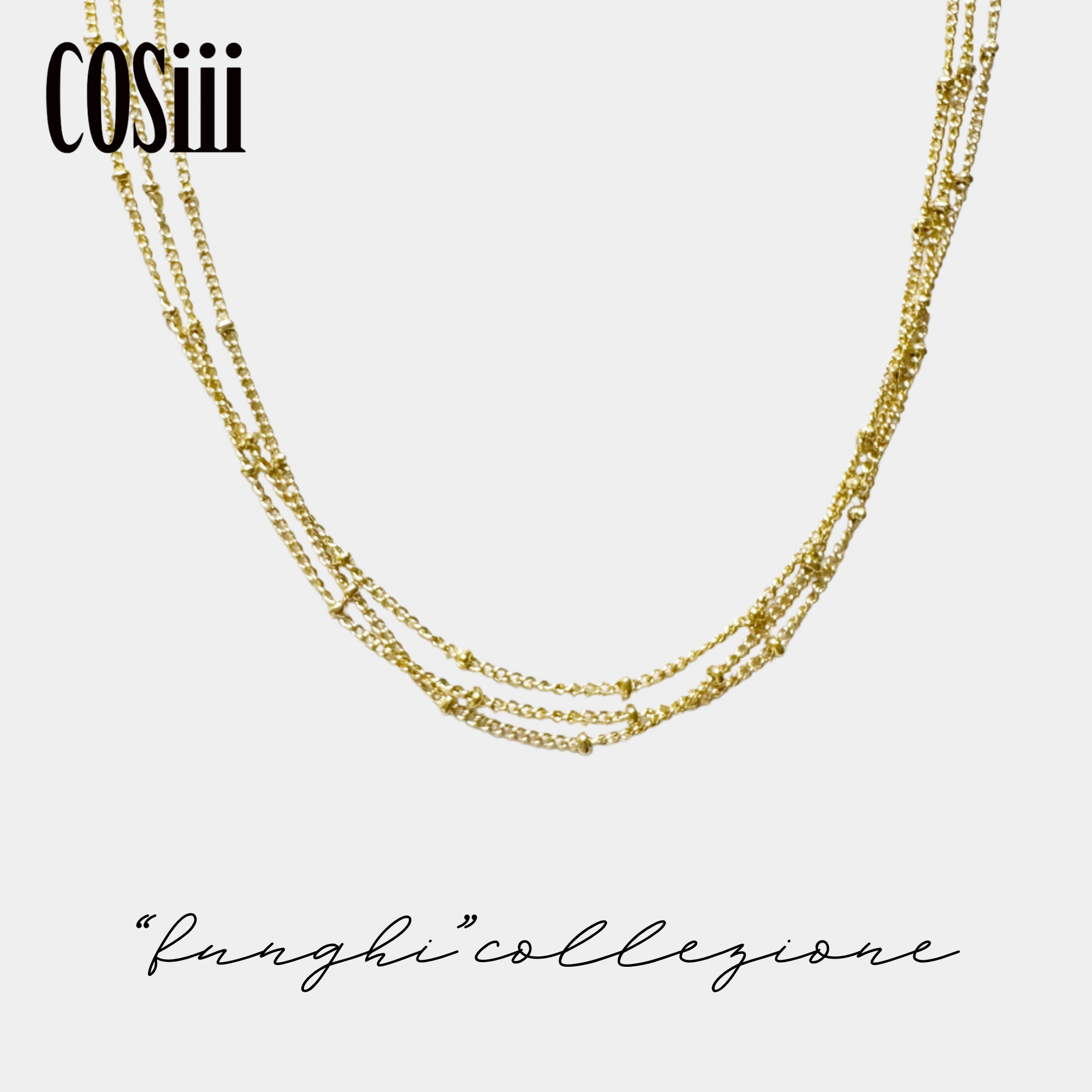 COSiii 18k gold plated triple layer necklace