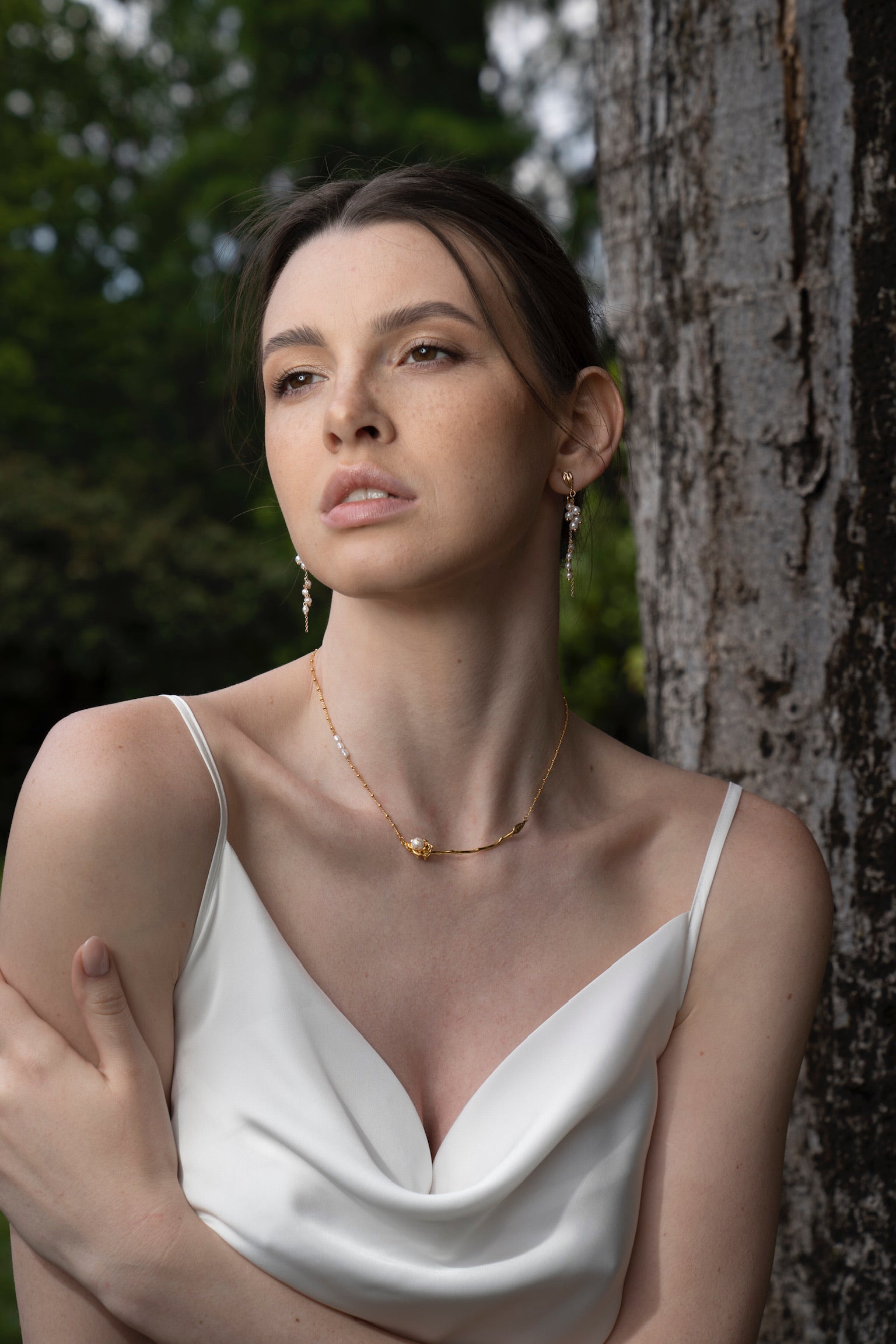 COSiii 18k Golden Pearl Tassel Earrings