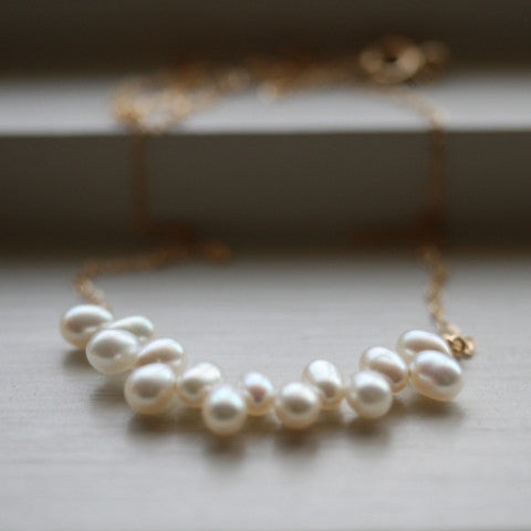 COSiii 14k gold plated natural pearl necklace