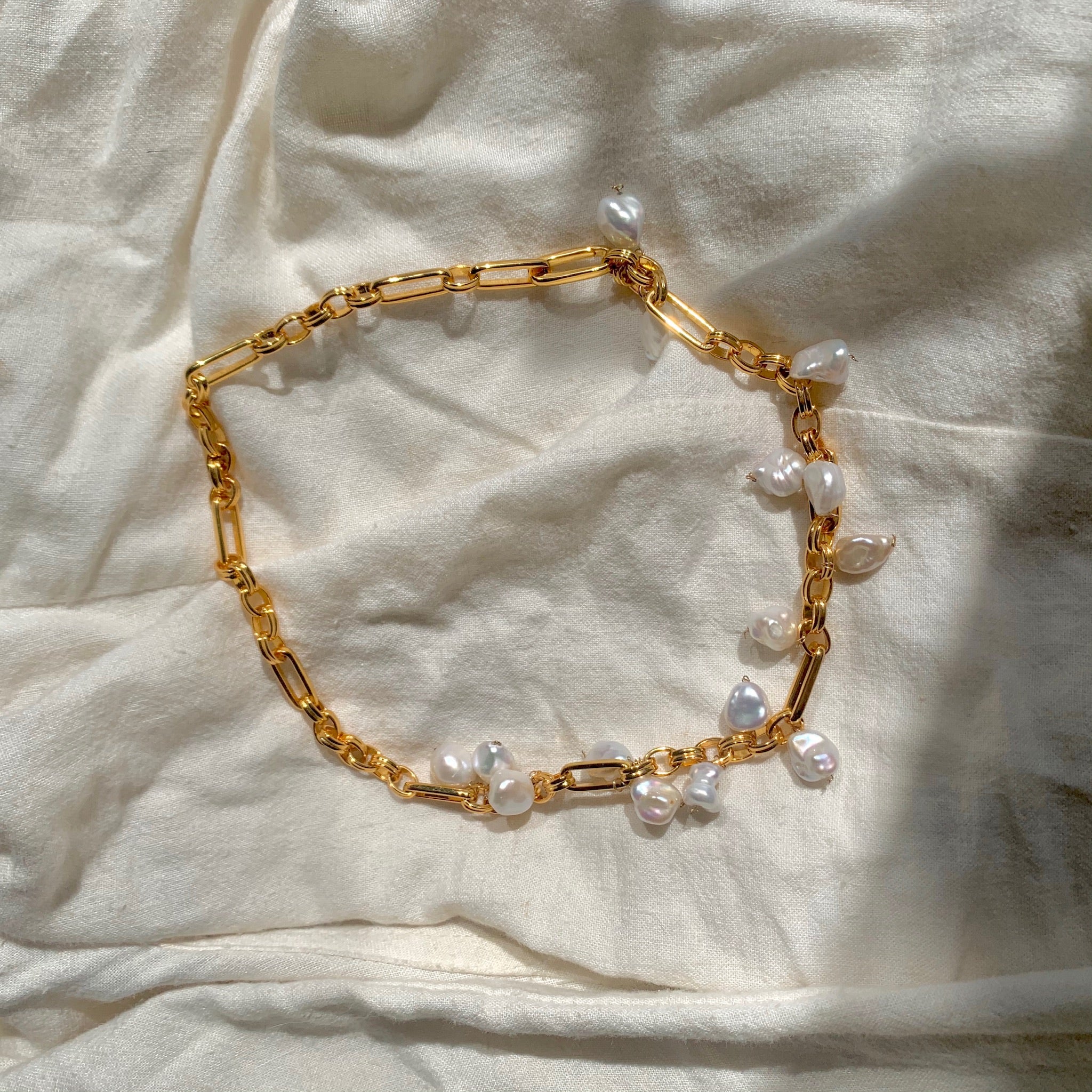 COSiii Gold chain pearl necklace