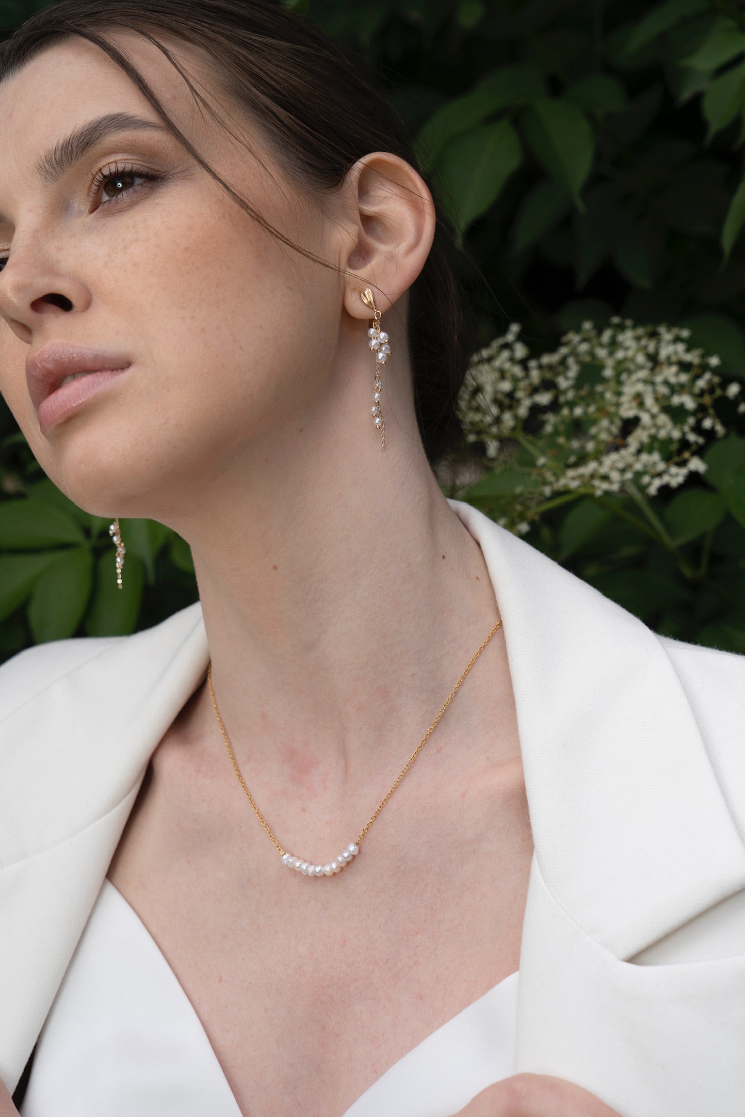 COSiii 18k Golden Pearl Tassel Earrings