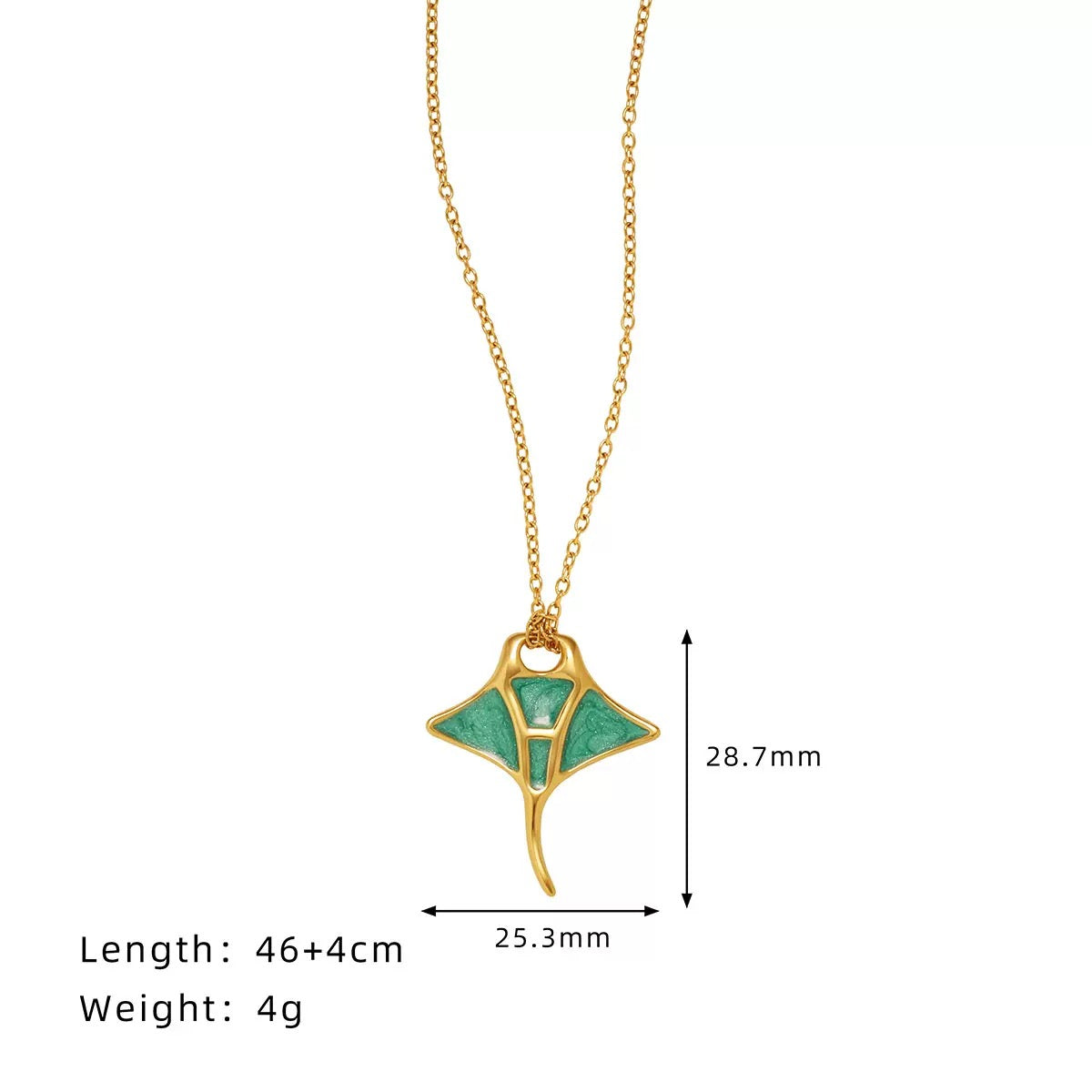 Collana in Acciaio Titanio con Ciondolo a Manta – Smalto Colorato