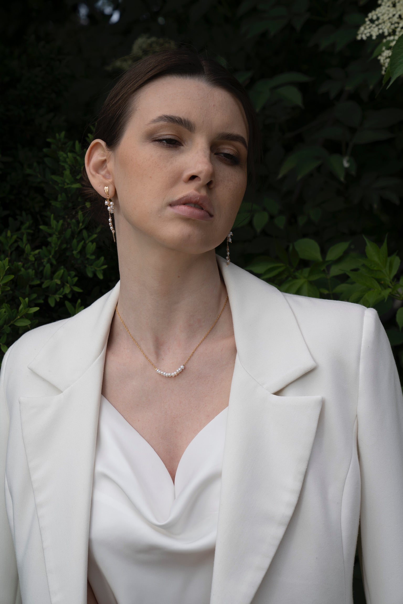 COSiii 18k Golden Pearl Tassel Earrings