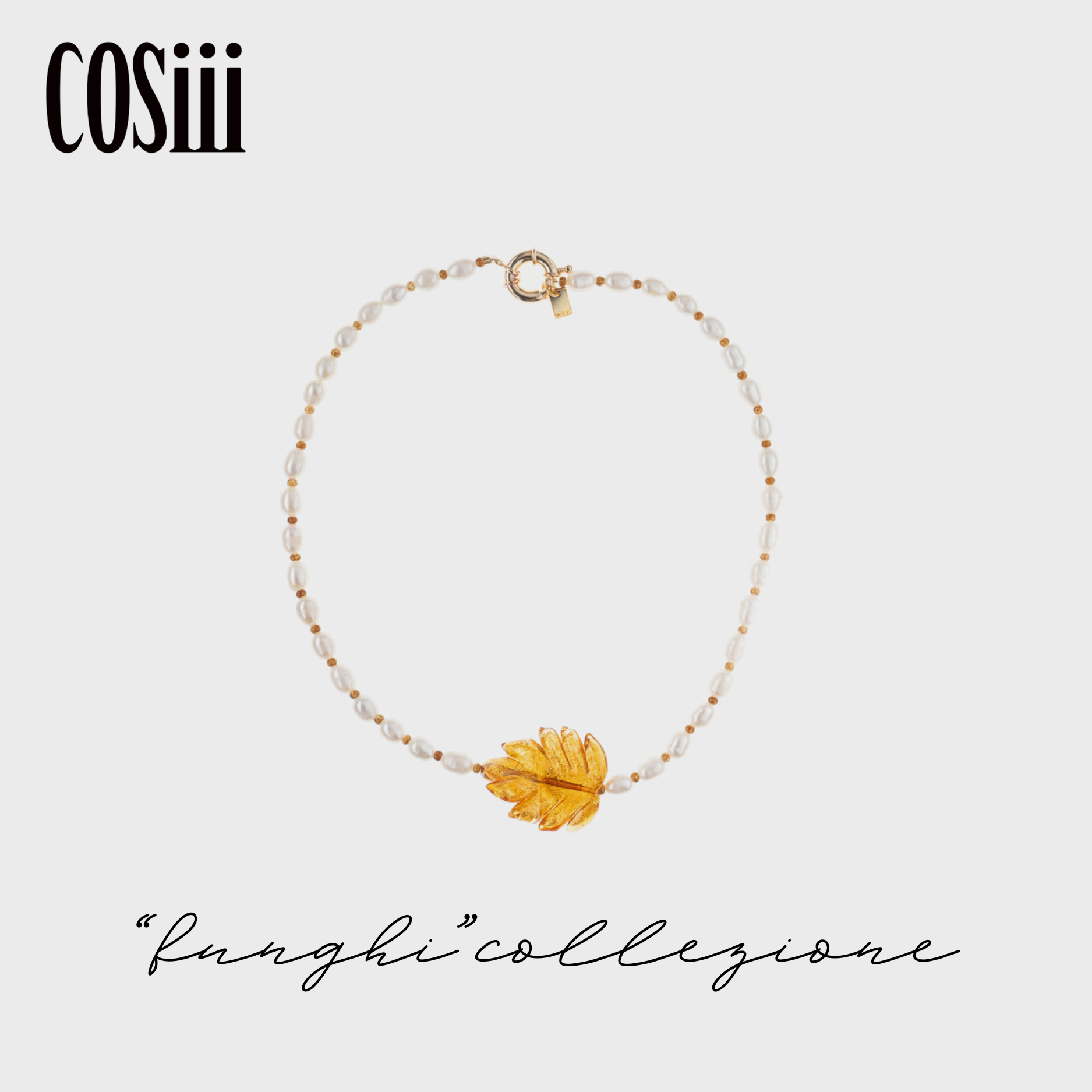 COSiii Autumn Leaf Pearl Necklace