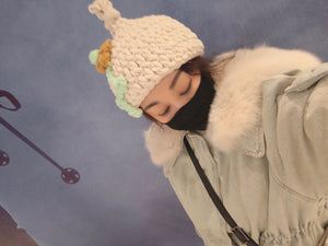 COSIII TAGINE 073  One Flower Handmade Woolen Hat