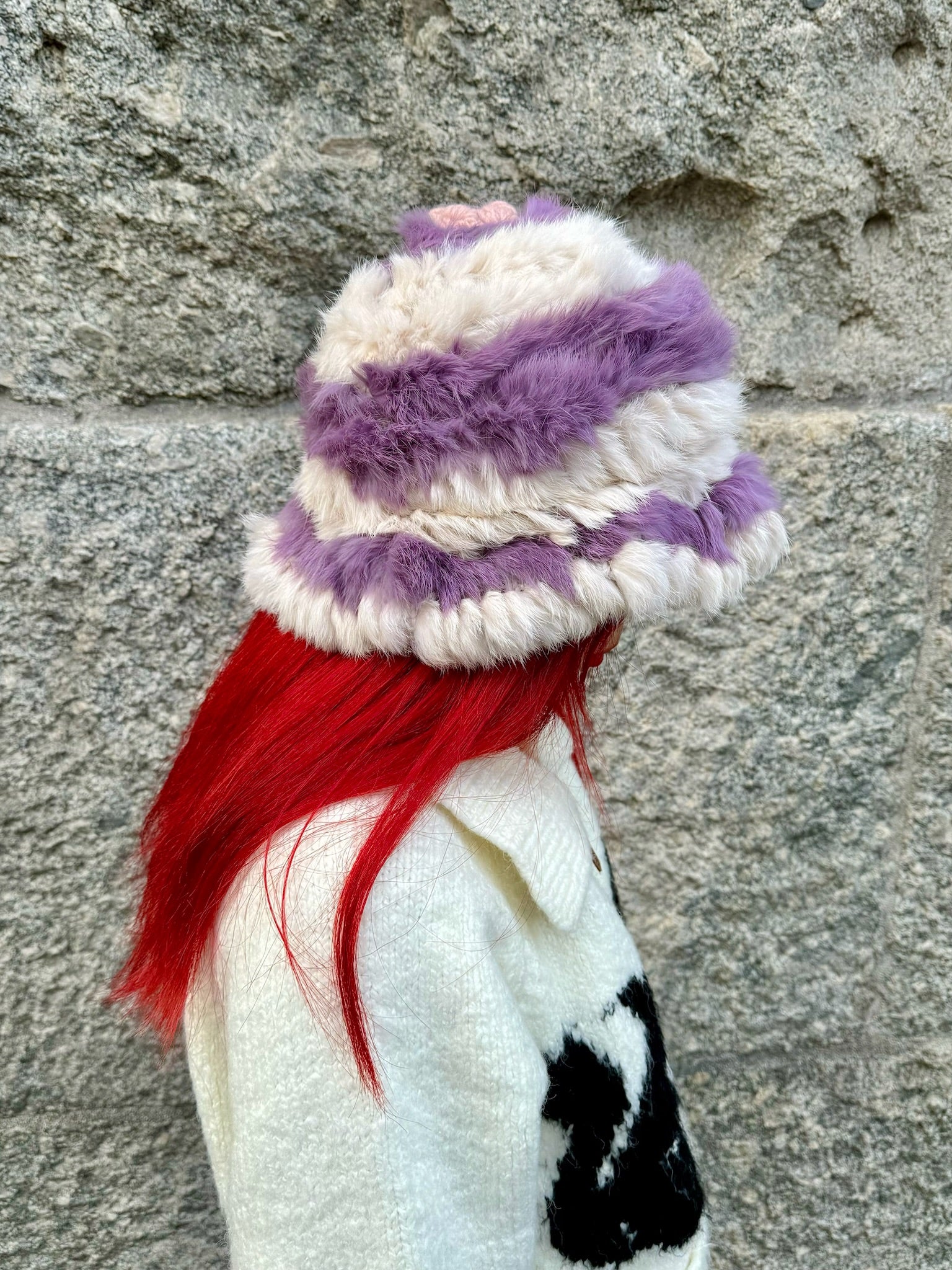 Lavender Dream from the “Funghi” Collection Winter handmade hat