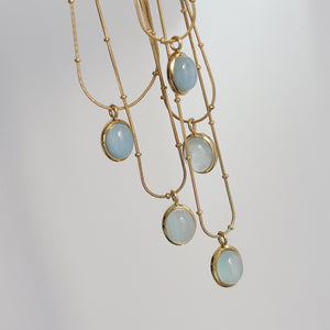 COSiii 18k gold plated natural aquamarine necklace