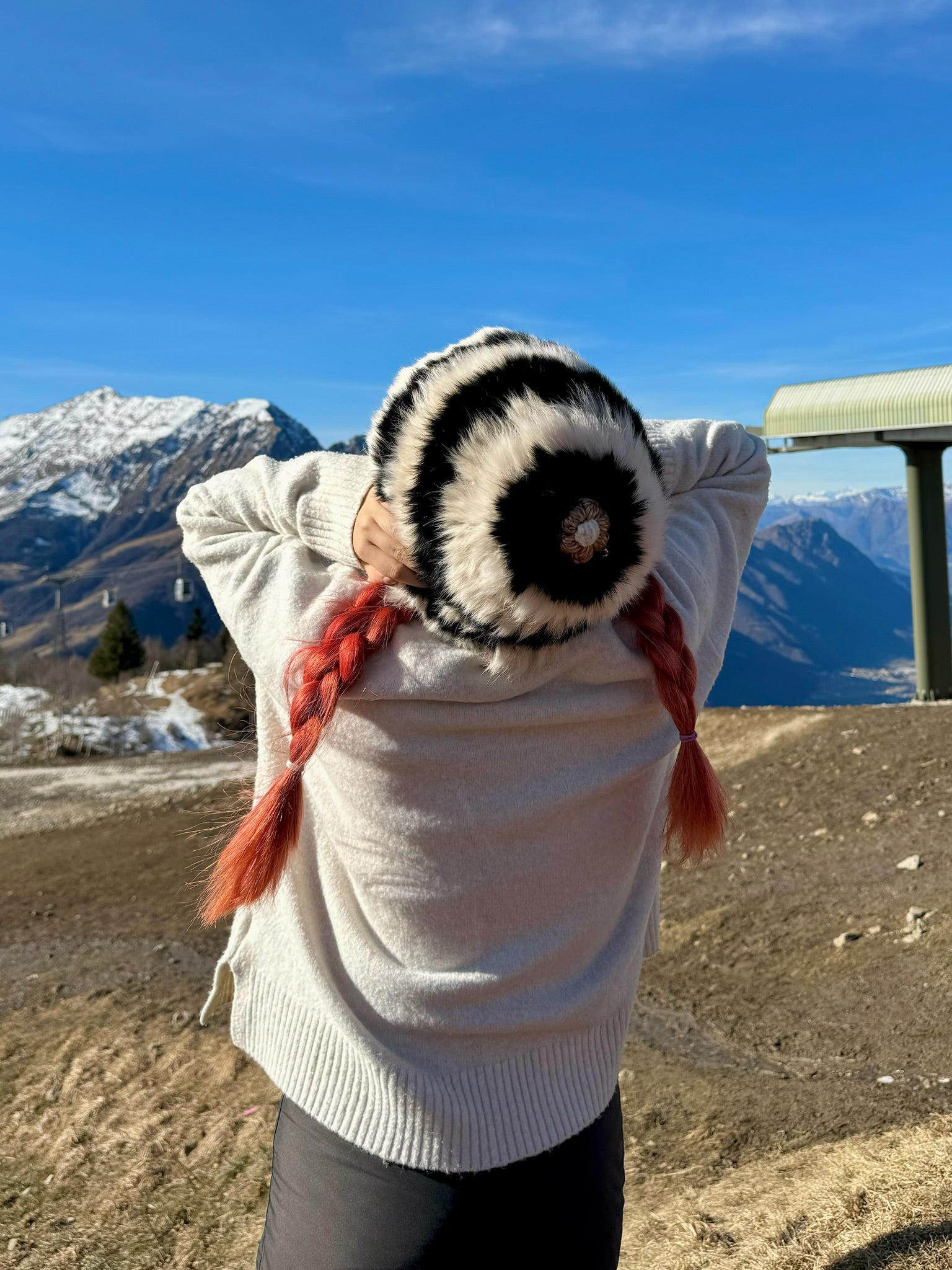 COSiii Midnight Zebra from the “Funghi” Collection Winter handmade hat