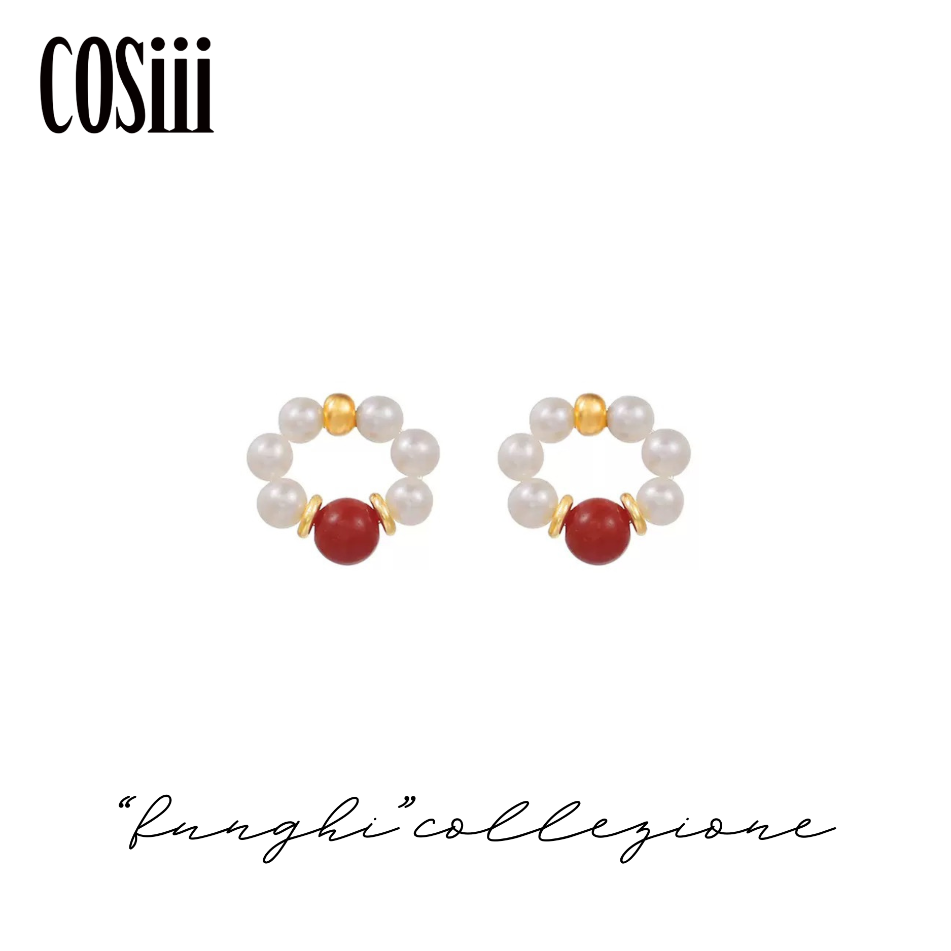 COSiii Orecchini con Perle Naturali e Agata Rossa | Eleganza Artigianale