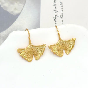 COSiii 18k gold-plated ginkgo leaf earrings