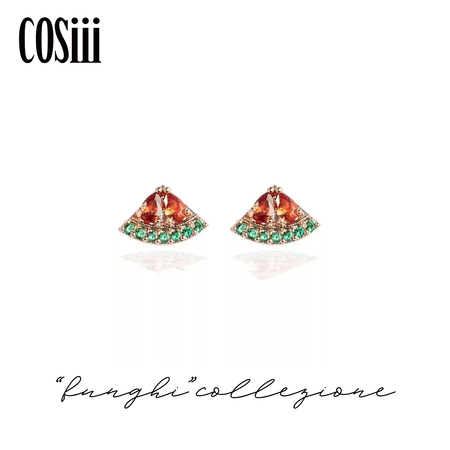 COSiii Orecchini Anguria in Argento 925 – Zirconi Colorati, Design Fruttato