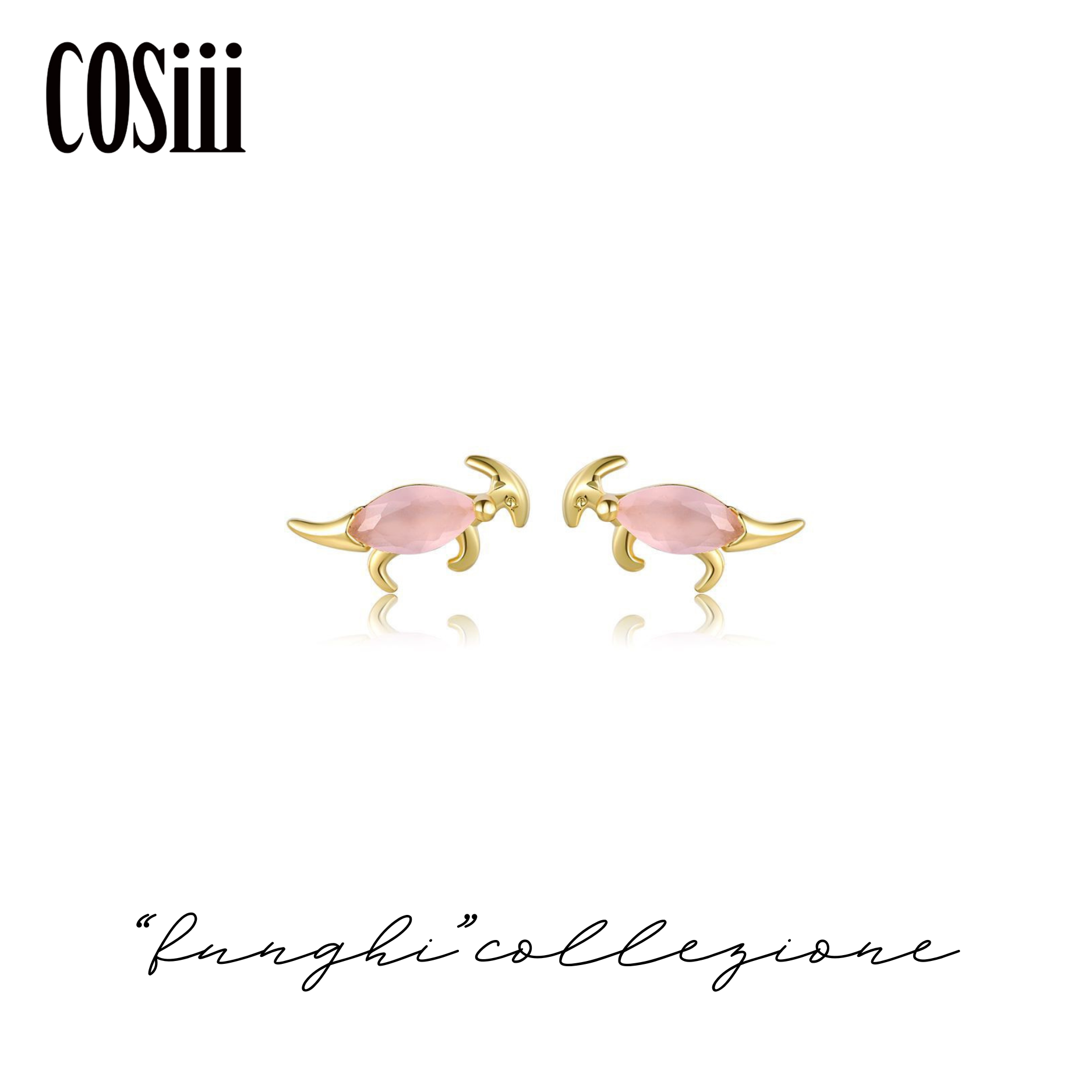 COSiii Orecchini Dinosauro Rosa in Argento 925 – Zirconi Colorati, Design Dolce & Creativo