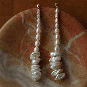 COSiii Natural irregular pearl earrings