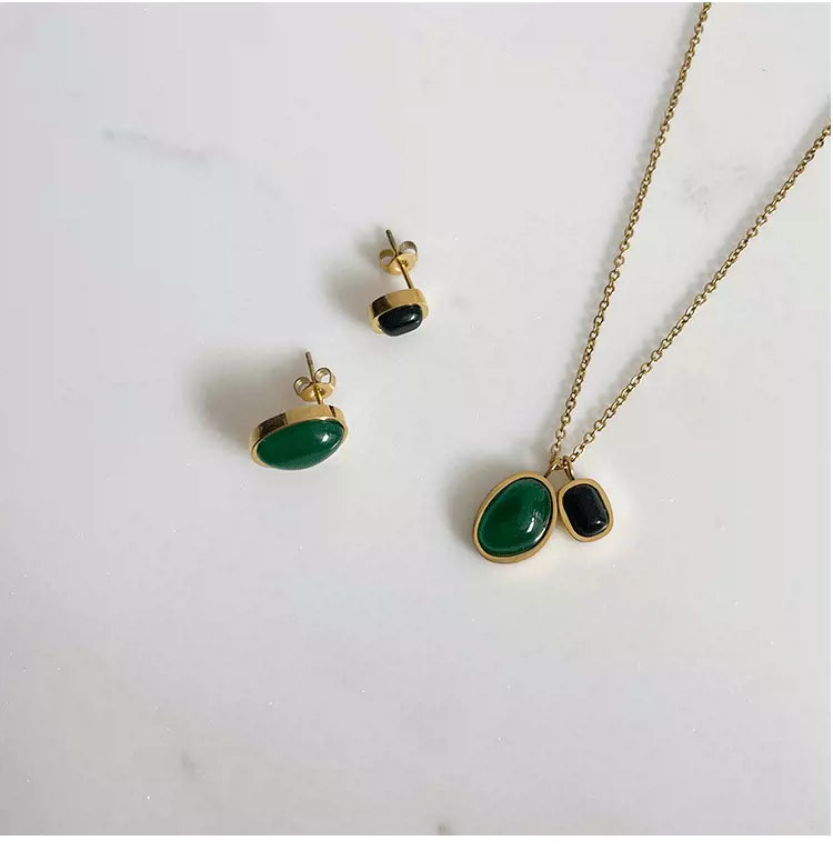 COSiii 18k gold plated irregular agate necklace