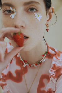 FRAGOLA Strawberry handmade beaded necklace