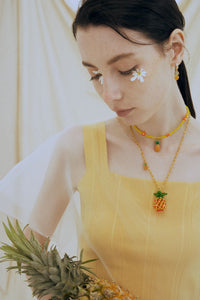 ANANAS pineapple handmade beaded necklace