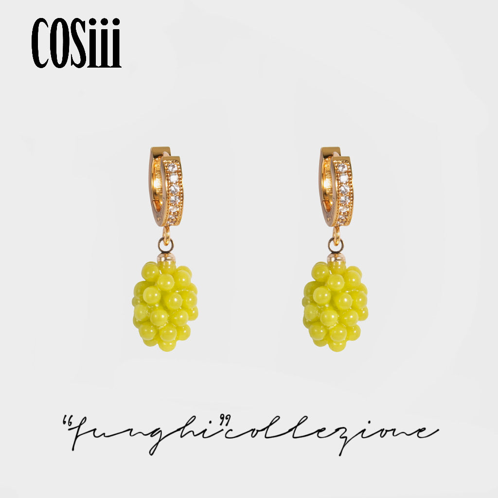 COSiii GRAPPOLI Cute Grape Shape Earrings(Green)