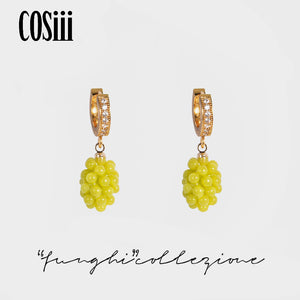 COSiii GRAPPOLI Cute Grape Shape Earrings(Green)