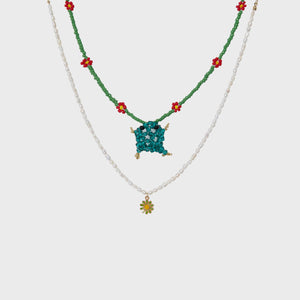 MARGHERITA frog&daisy handmade beaded necklace