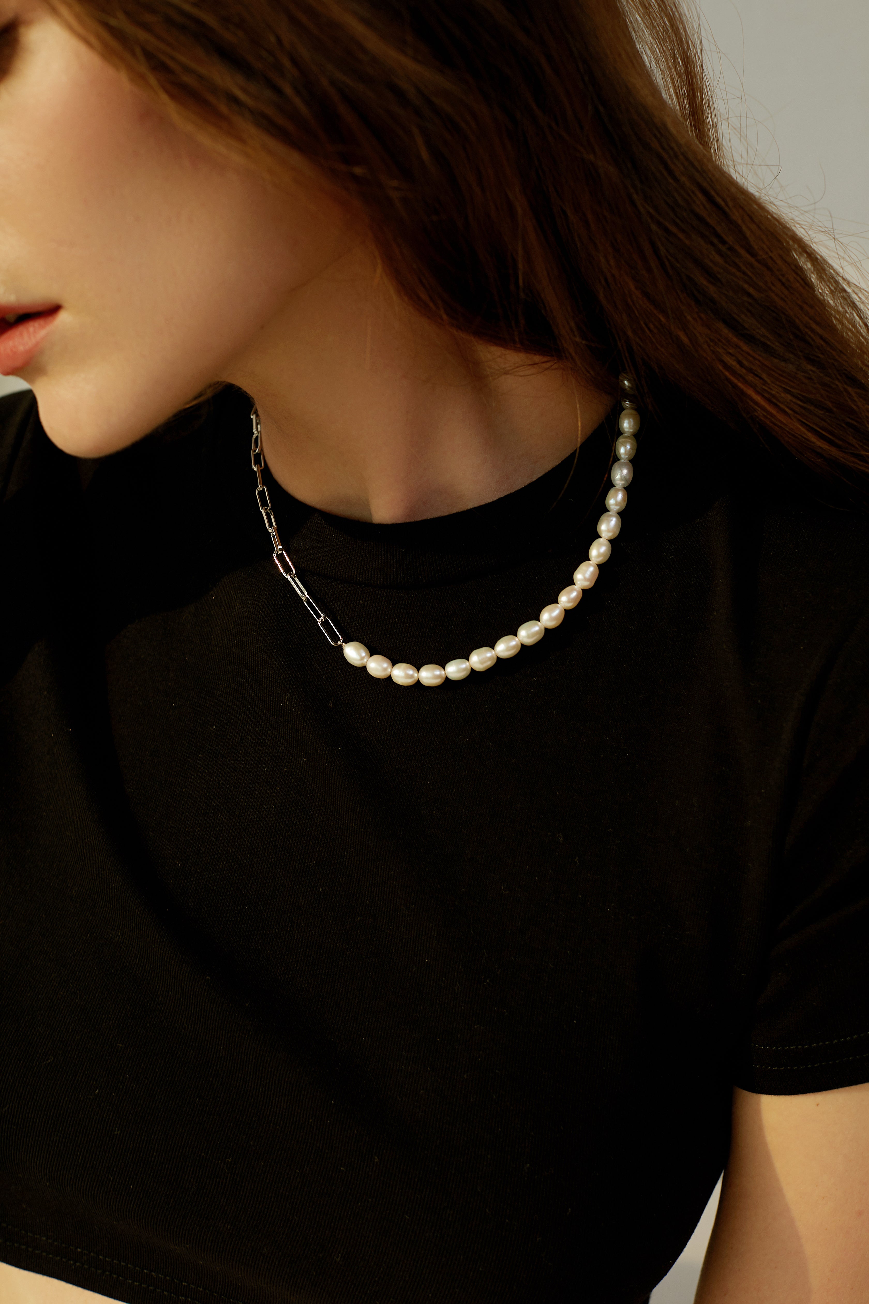 COSIII ABBEY Freshwater pearl Stitching Necklace