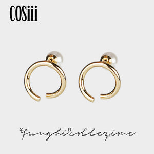 MUSHCIRCLE 14k Gold Round Line Earrings