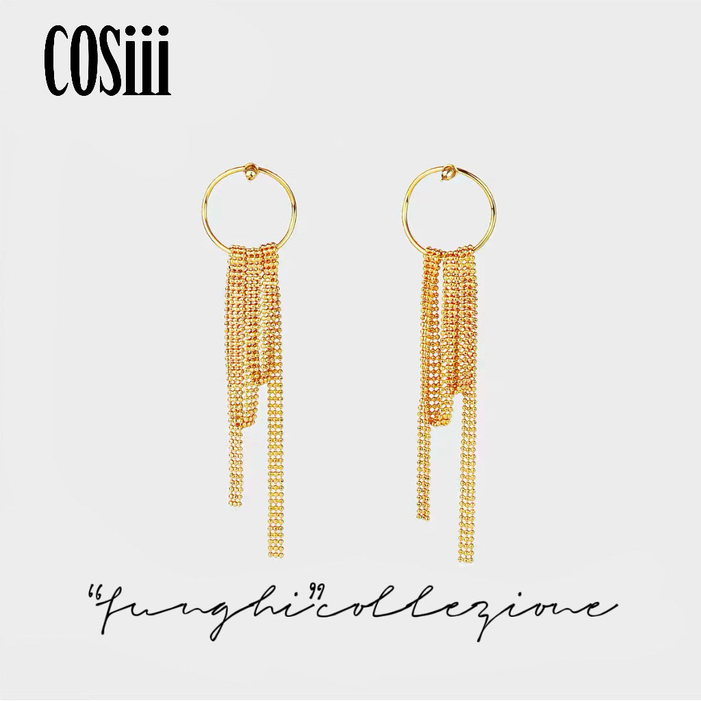 GOCCIOLIO Golden Tassel Earring