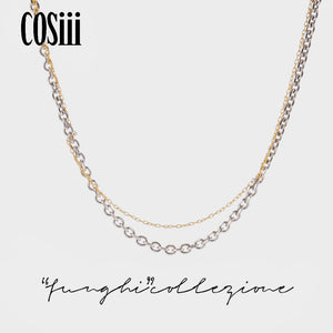 COSIII SIMPLE Double Layer Mashup Necklace Choker