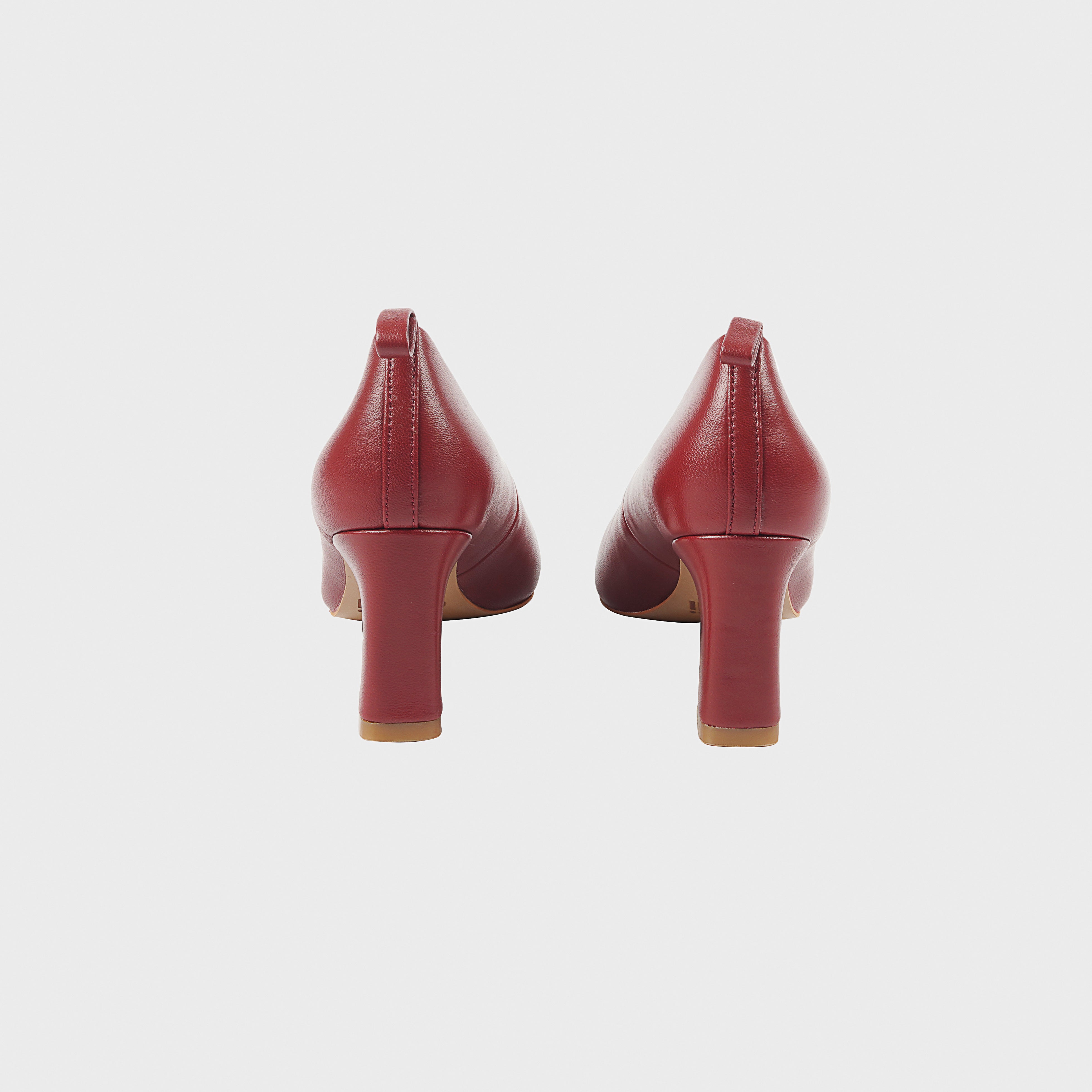 SALVIA Calfskin High Heels WINE