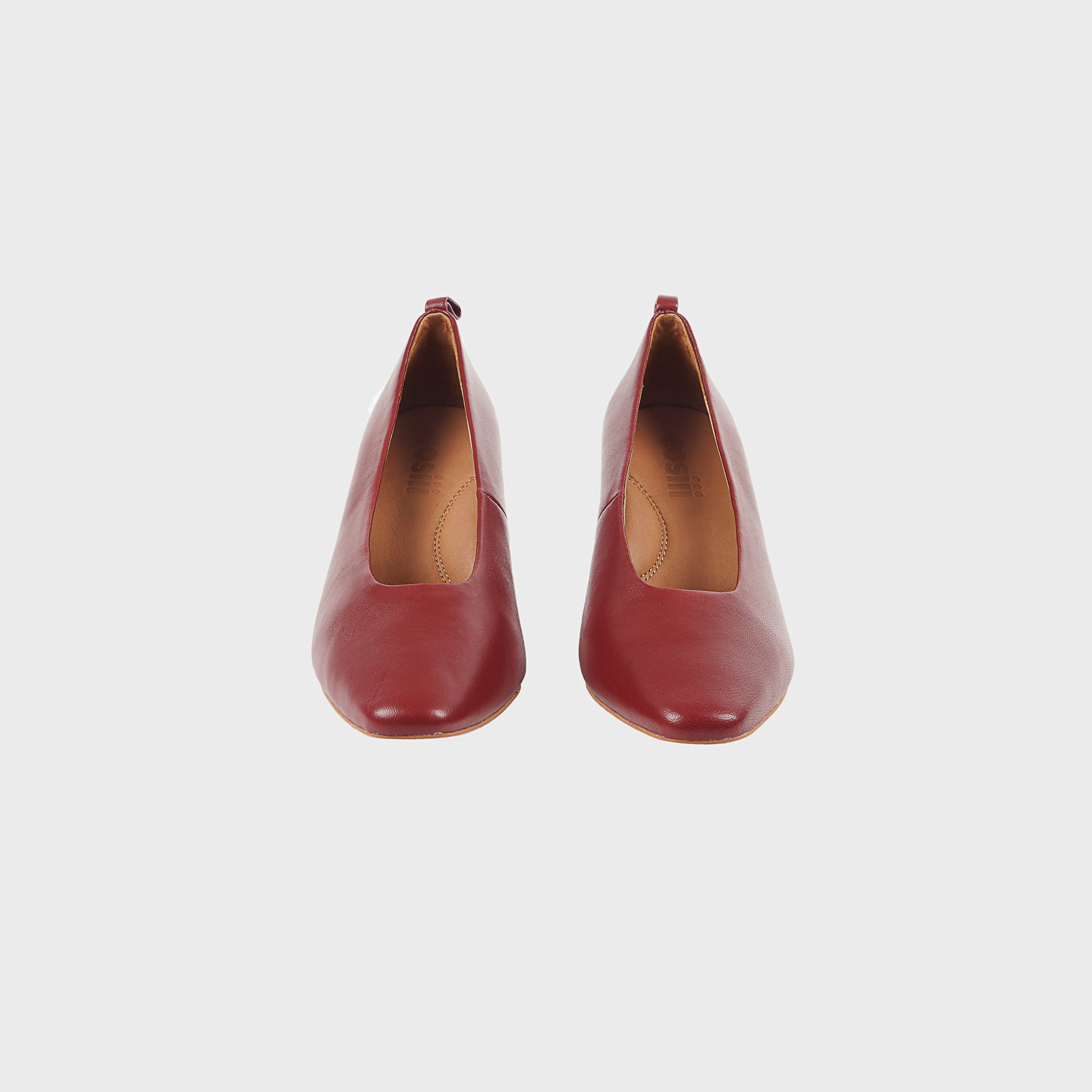 SALVIA Calfskin High Heels WINE