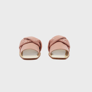 COSIII RETE Calfskin Woven Panel Slippers(Pink)