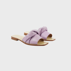 COSIII RETE Calfskin Woven Panel Slippers(Purple)