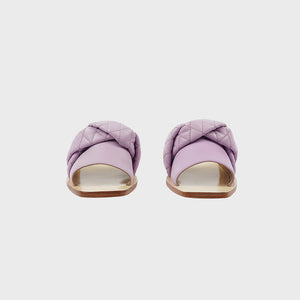 COSIII RETE Calfskin Woven Panel Slippers(Purple)